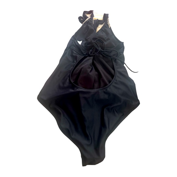 Kona Sol Women's Crochet Trim Plunge One Piece Swimsuit Size M - Picture 4 of 5